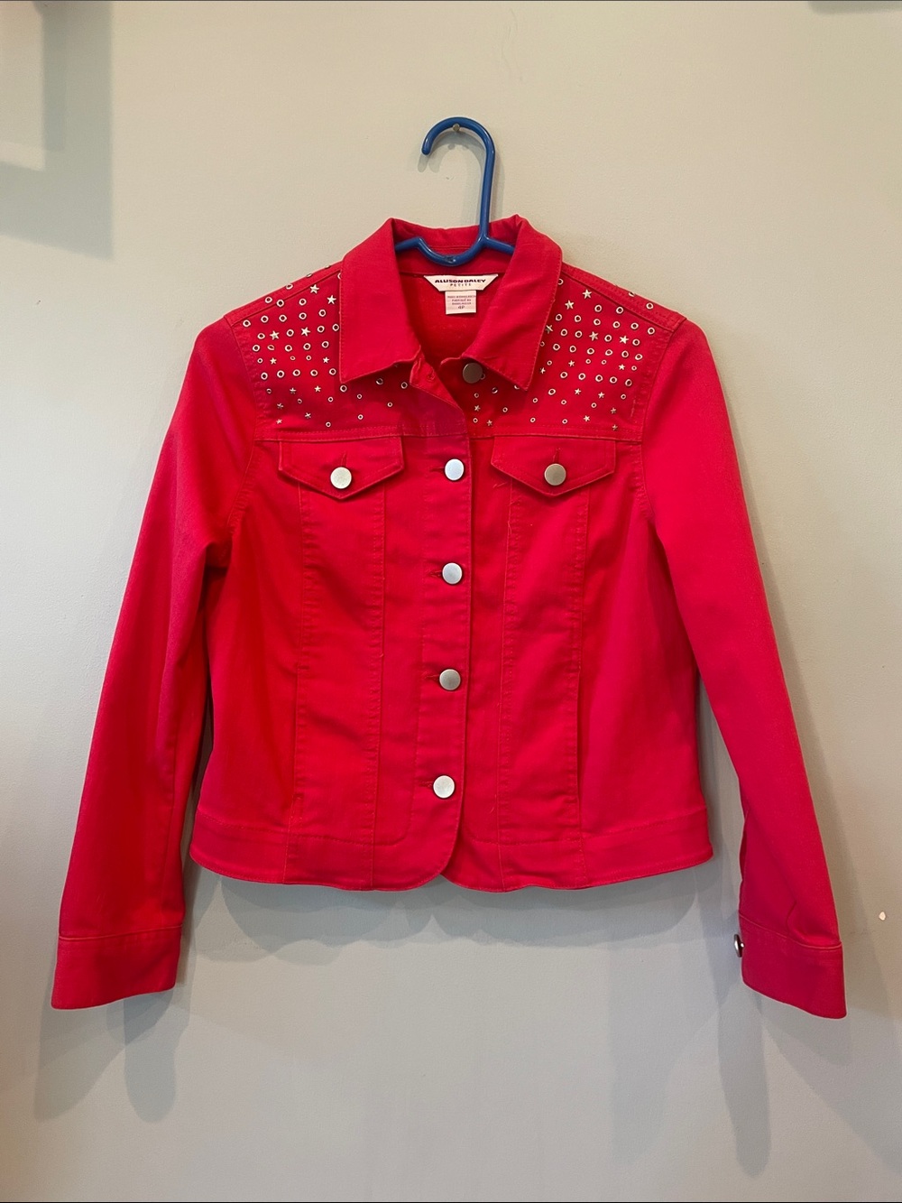 Allison Daley Red Stud-Embellished Petite Jacket